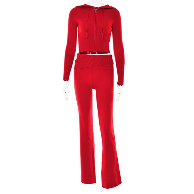 Two Piece Sweatsuit Set Red