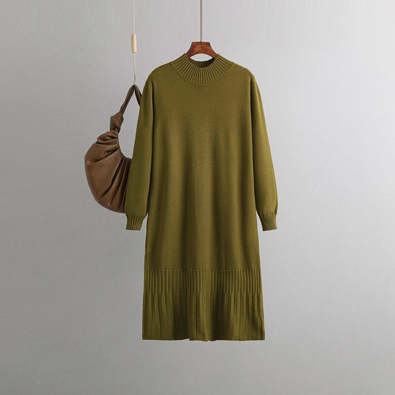 Oversized Loose Casual Knitted Pullover Sweater Dress