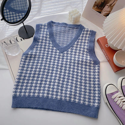 Casual Knitted Sleeveless Sweater Vest For Women