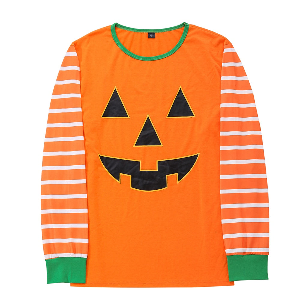 Matching Pajama Sets With Pumpkin Theme For Family