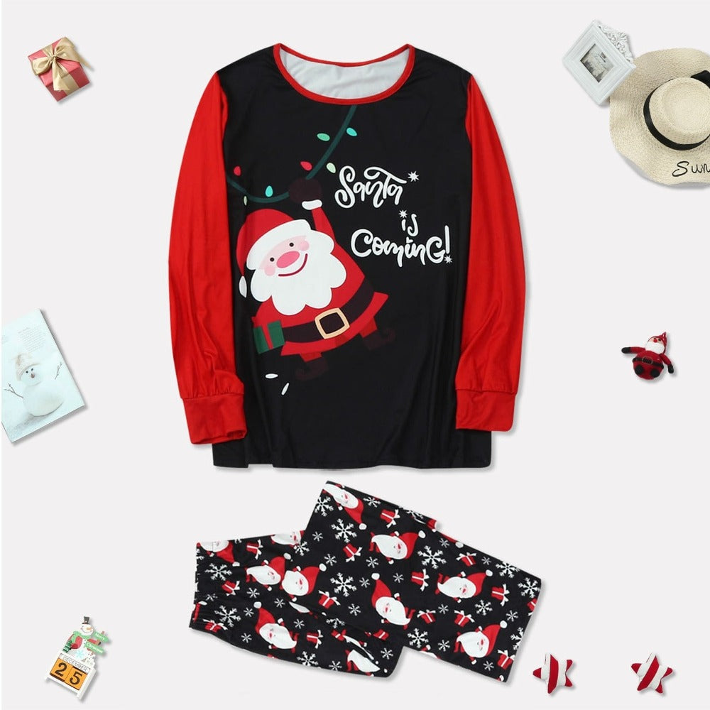 Santa Is Coming Design Family Matching Pajama Set