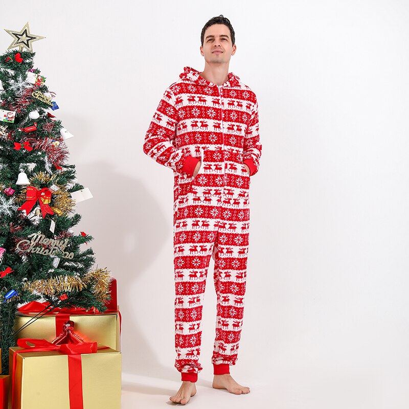 Family Pajama Jumpsuit With Christmas Theme