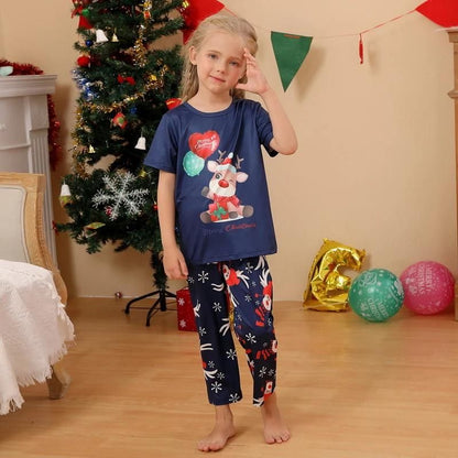 Cartoon Deer Festival Matching Sleepwear Set