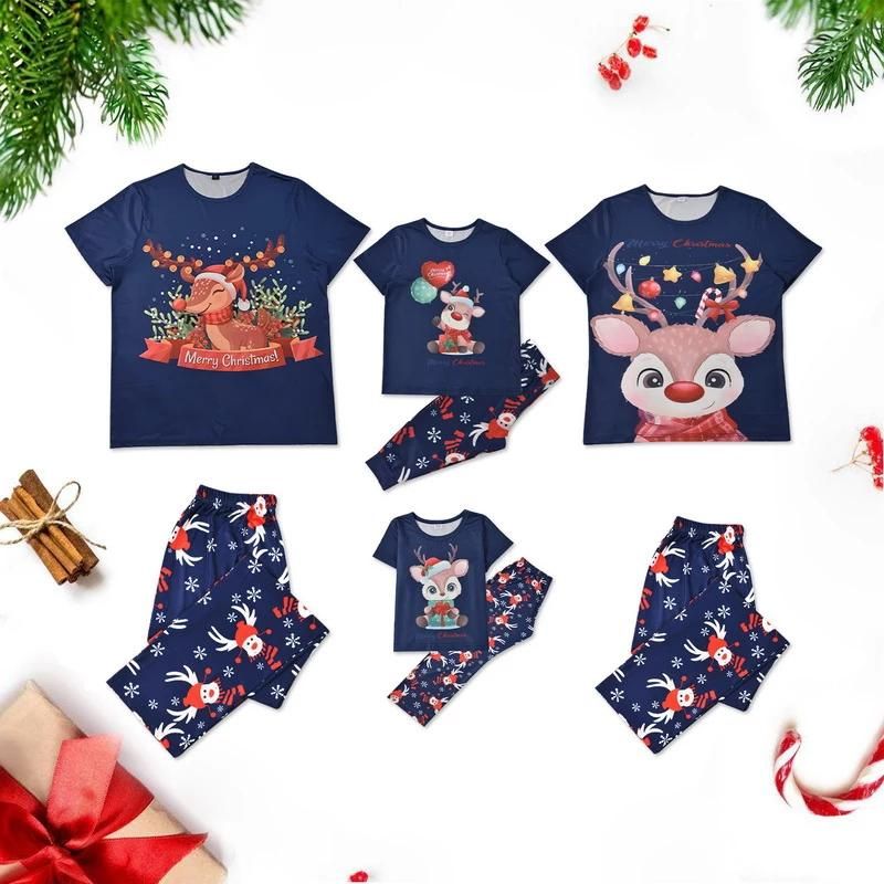 Cartoon Deer Festival Matching Sleepwear Set