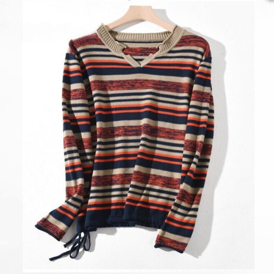 Loose Striped Casual Pullover For Women