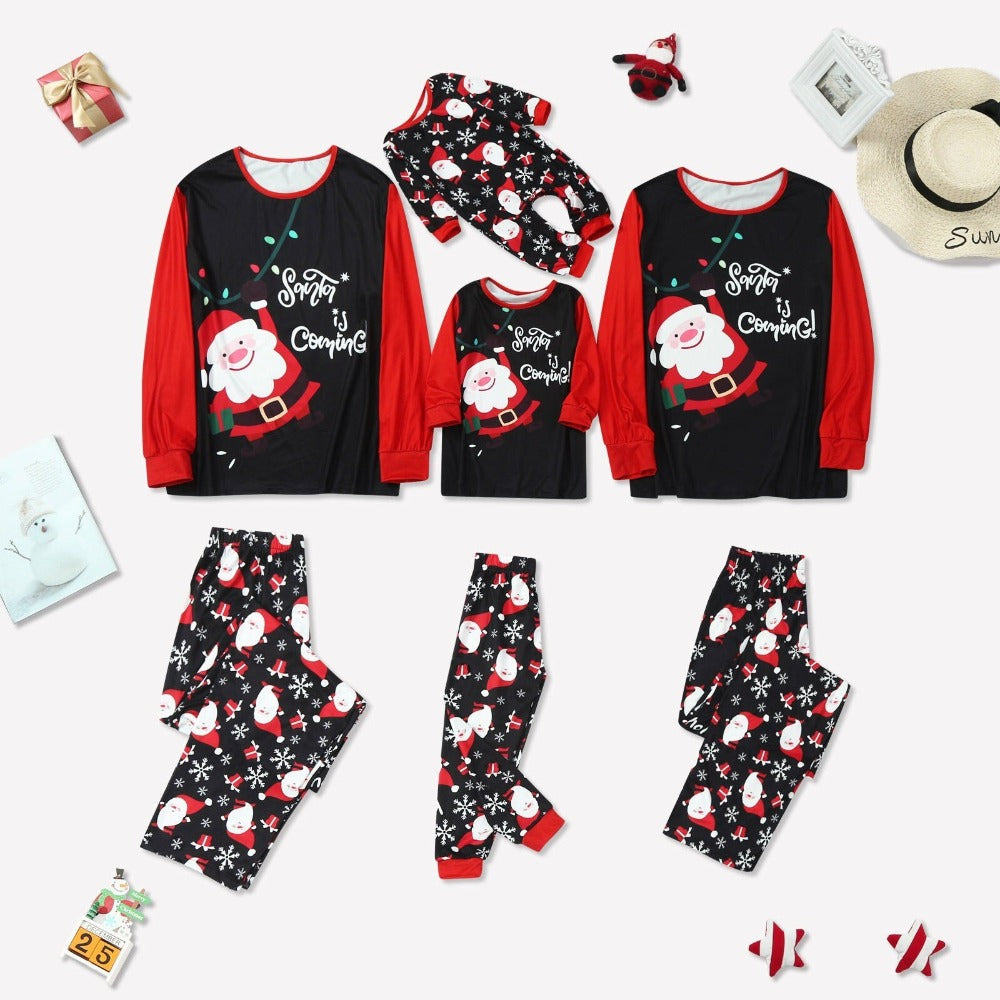 Santa Is Coming Design Family Matching Pajama Set