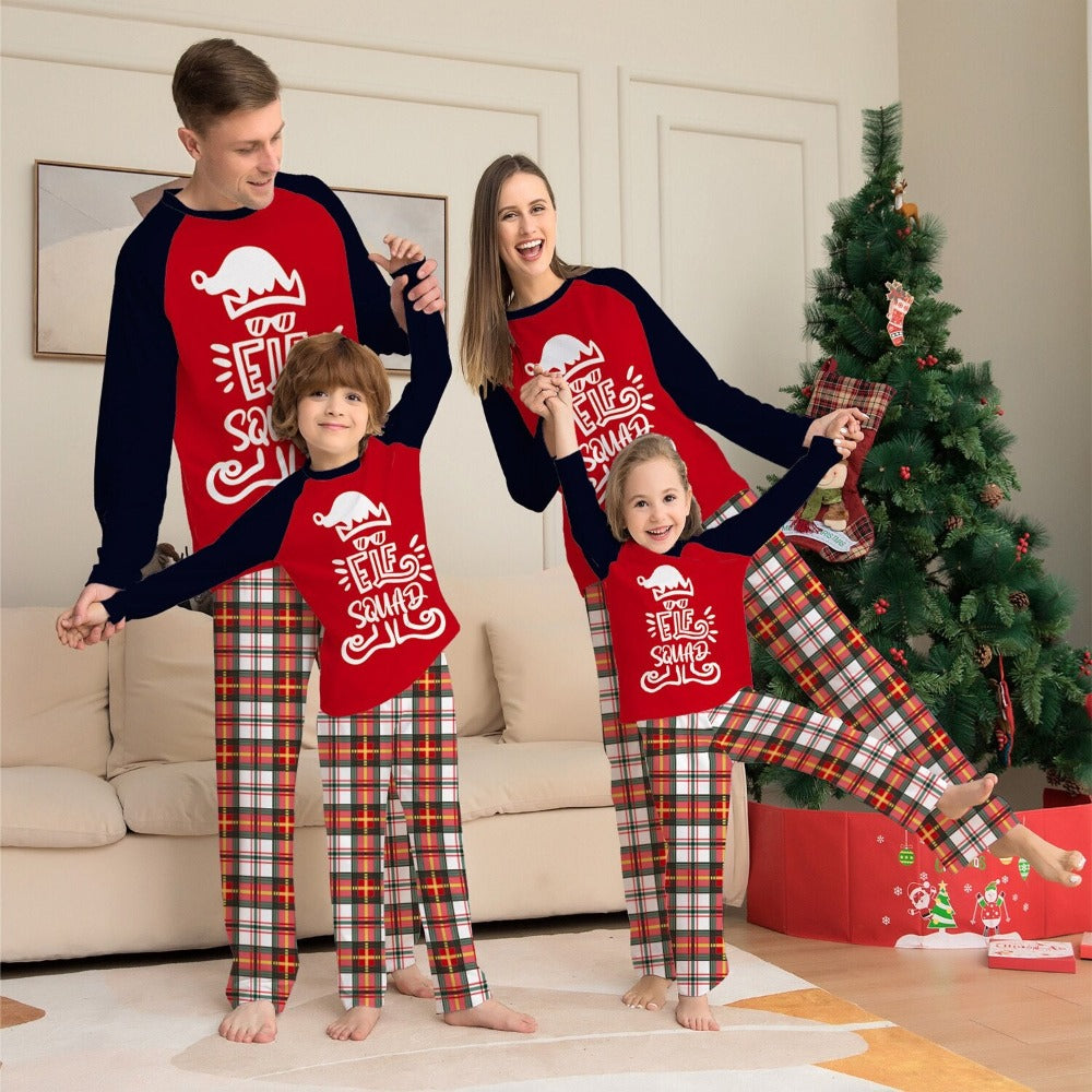 Elf Squad Print Family Pajama Set Kid