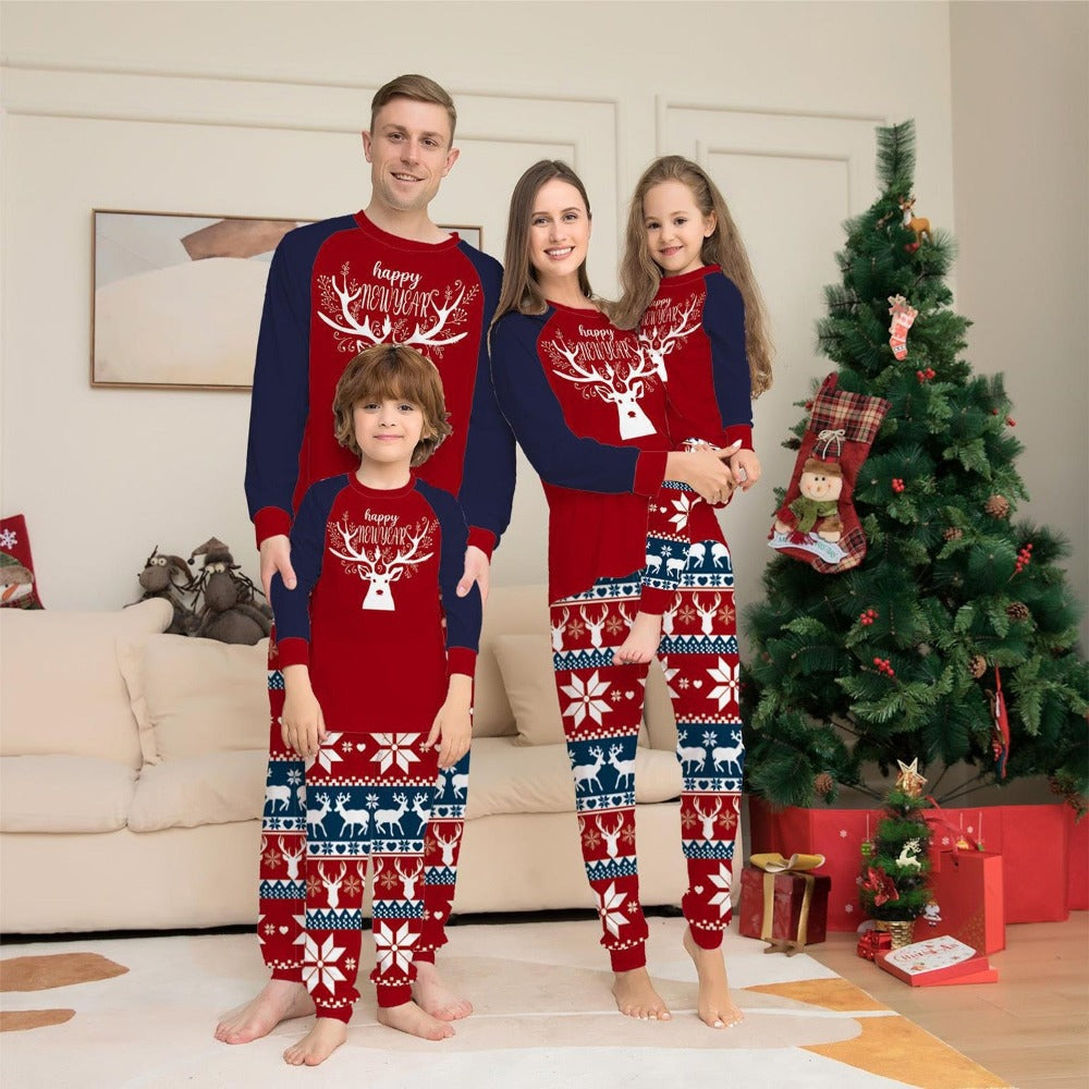 The Holiday Season Family Coordinated Pajama Set Blue