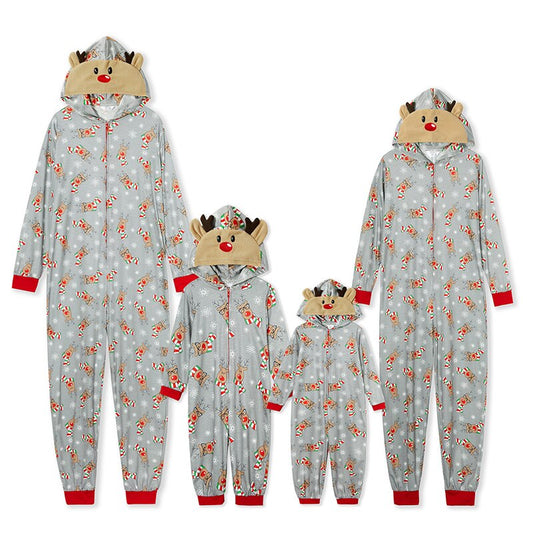 Printed Reindeer Jumper Family Matching Pajama Set Baby