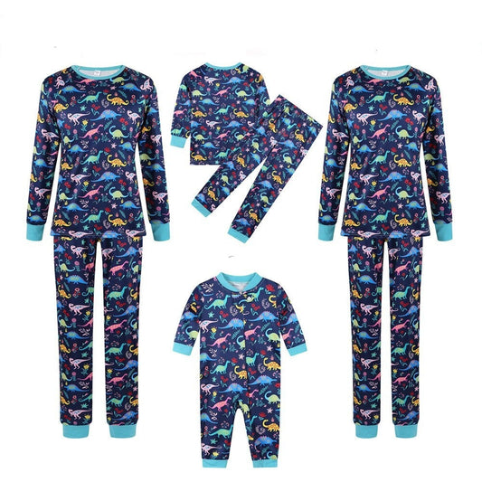 Christmas Dino Rain Print Pajama Baby