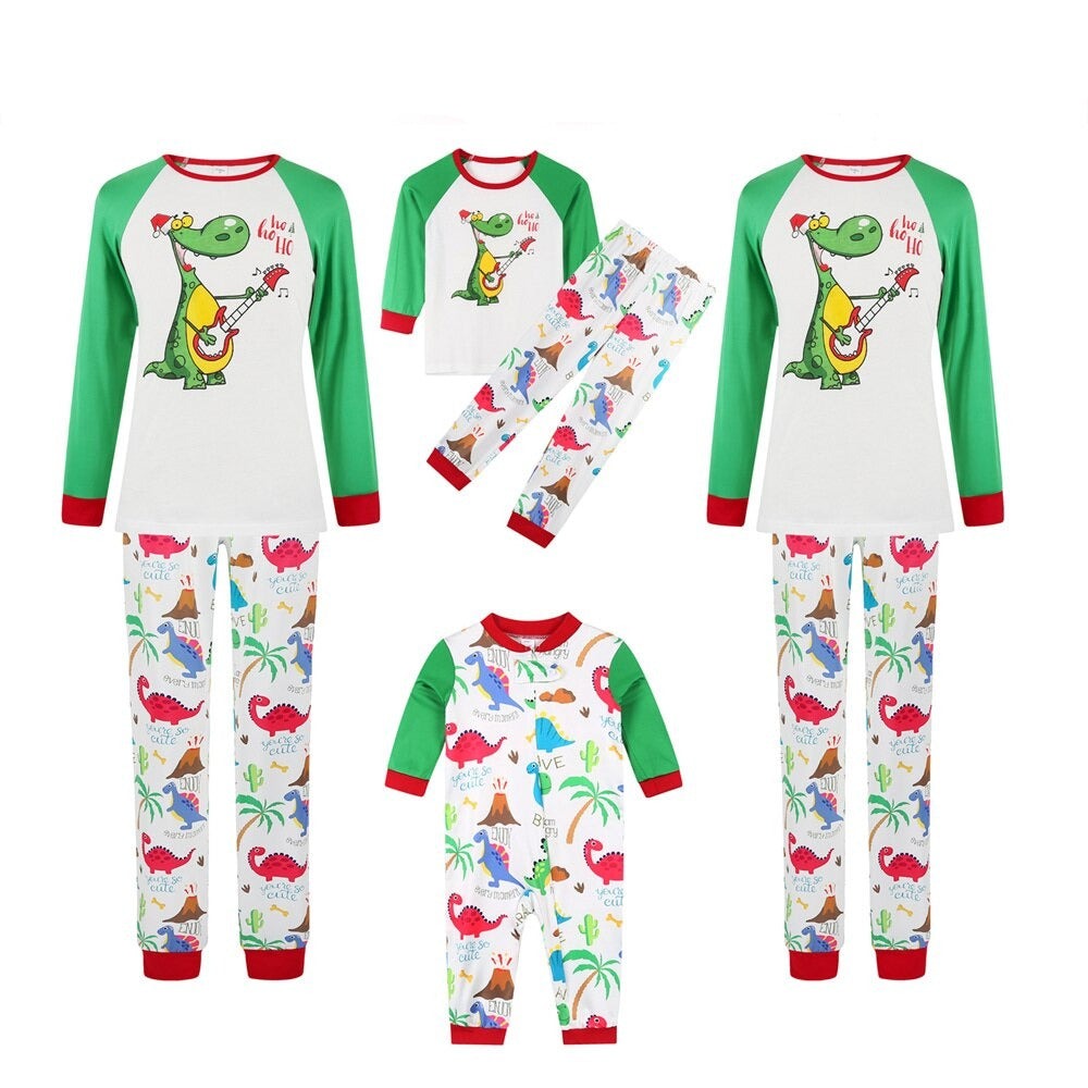 Christmas Dino Print Matching Pajama Baby