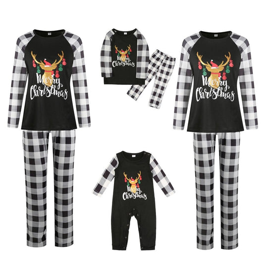 Cartoon Reindeer Family Matching Pajama Set Baby