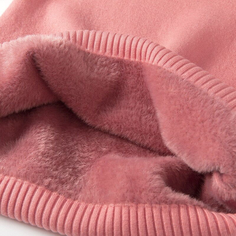 Solid Oversized Turtleneck Slim Fleece Pullovers For Women
